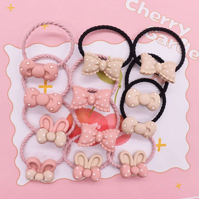 

12Pcs Bowknot Rabbit Bunny Ears Hair Accessories Kids Rubber Band Scrunchies Elastic Hair Band Girls Headband Decorations Ties