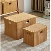 Large Rattan Woven Storage Basket, Clamshell Design, Breathable Organizer, Stylish Practical Supplies, Modern Home 4