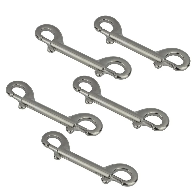 

5PCS Marine Stainless Steel 316 Double End Bolt Snap Clips 90mm 100mm 115mm Heavy Duty Wide Use For Sucba Diving Pet Chain