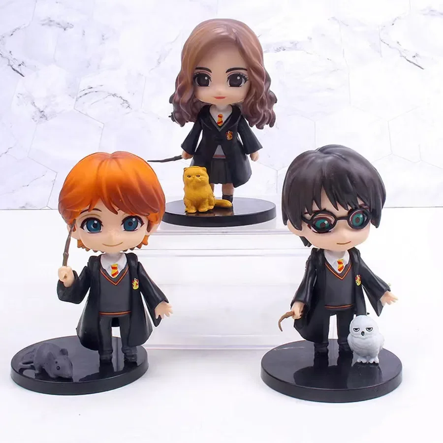3Pcs New Harris Anime Action Figures Pvc Q Version Hand Do Hermied Portesed Character Movie Periferiche Toys Doll Gift