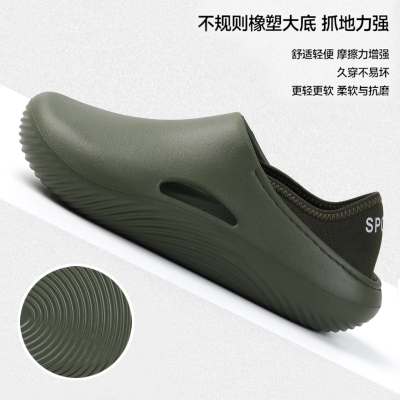 Sommer EVA männer Hausschuhe Wasserdicht Öl-proof Chef Schuhe Outdoor Weiche Nicht-slip mann Casual Schuhe Garten clogs Krankenschwester Arzt Schuhe – Detail 9