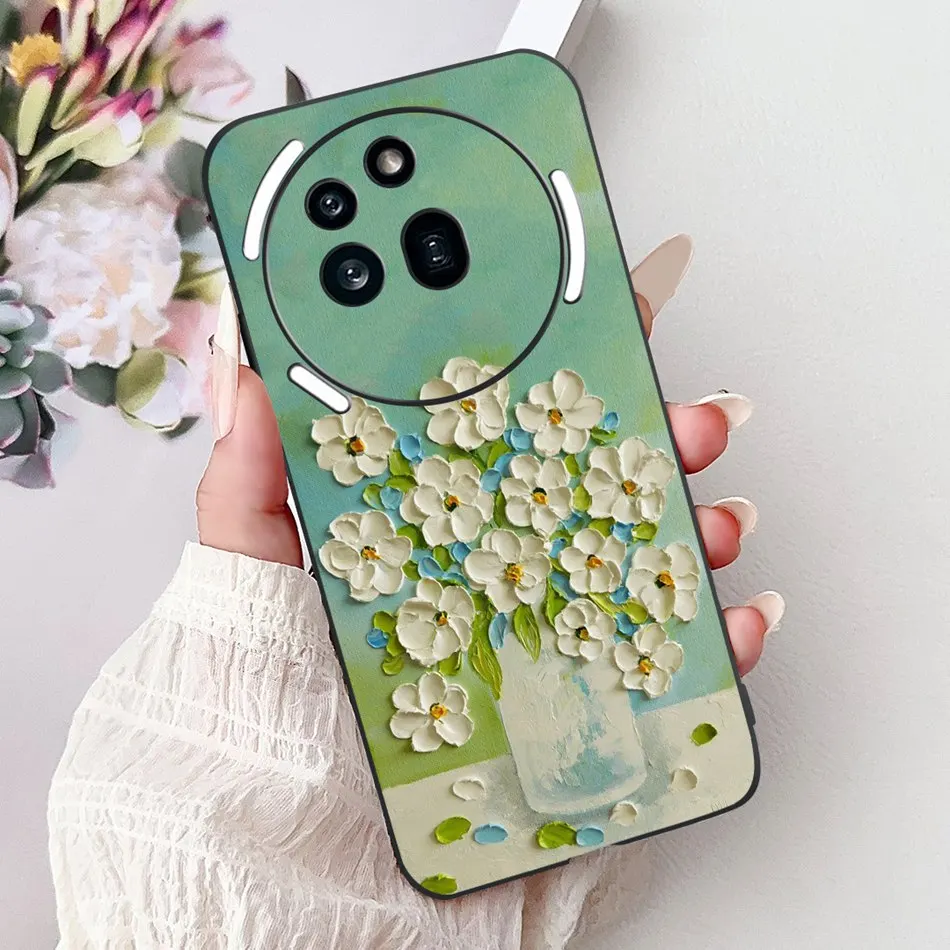 Elegant Butterfly Cat Printed Black Silicone Soft Phone Case