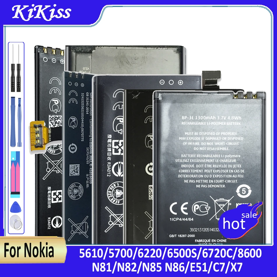 Batteria Del Telefono Bl-5K Bp-6M Bp-6Mt Per Nokia N85 N86 C7 X7 5700 5610 6220 6500S 8600 N81 N82 6720C E51 Bl 5K 6Mt Bl6M Batteria