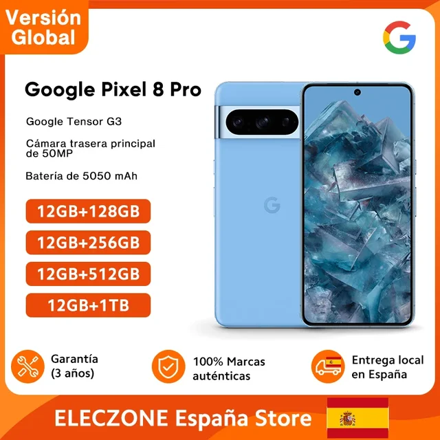 Google Pixel 8 Pro 5G - Pantalla de 6.7 pulgadas - Batería de 5050 mAh