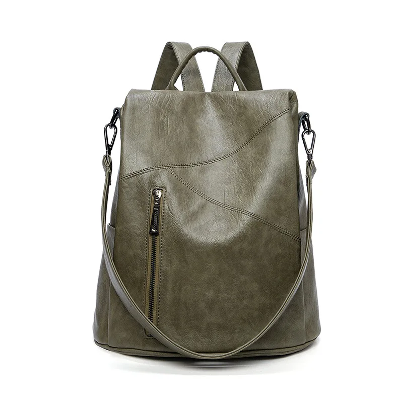 Backpack Portable Crossbody New Fashionable Multi-functional Stitching Cowhide Backpack Soft, lightweight, and large capacity