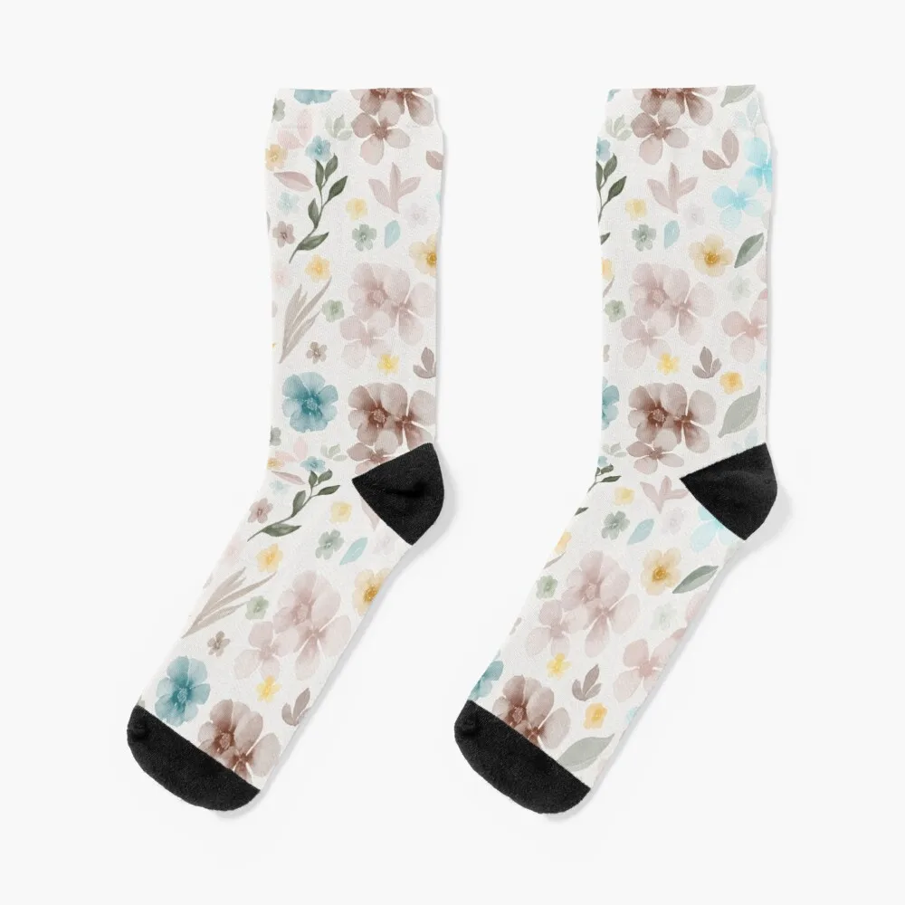 

Boho Watercolor Florals Seamless Pattern Socks Christmas Stocking