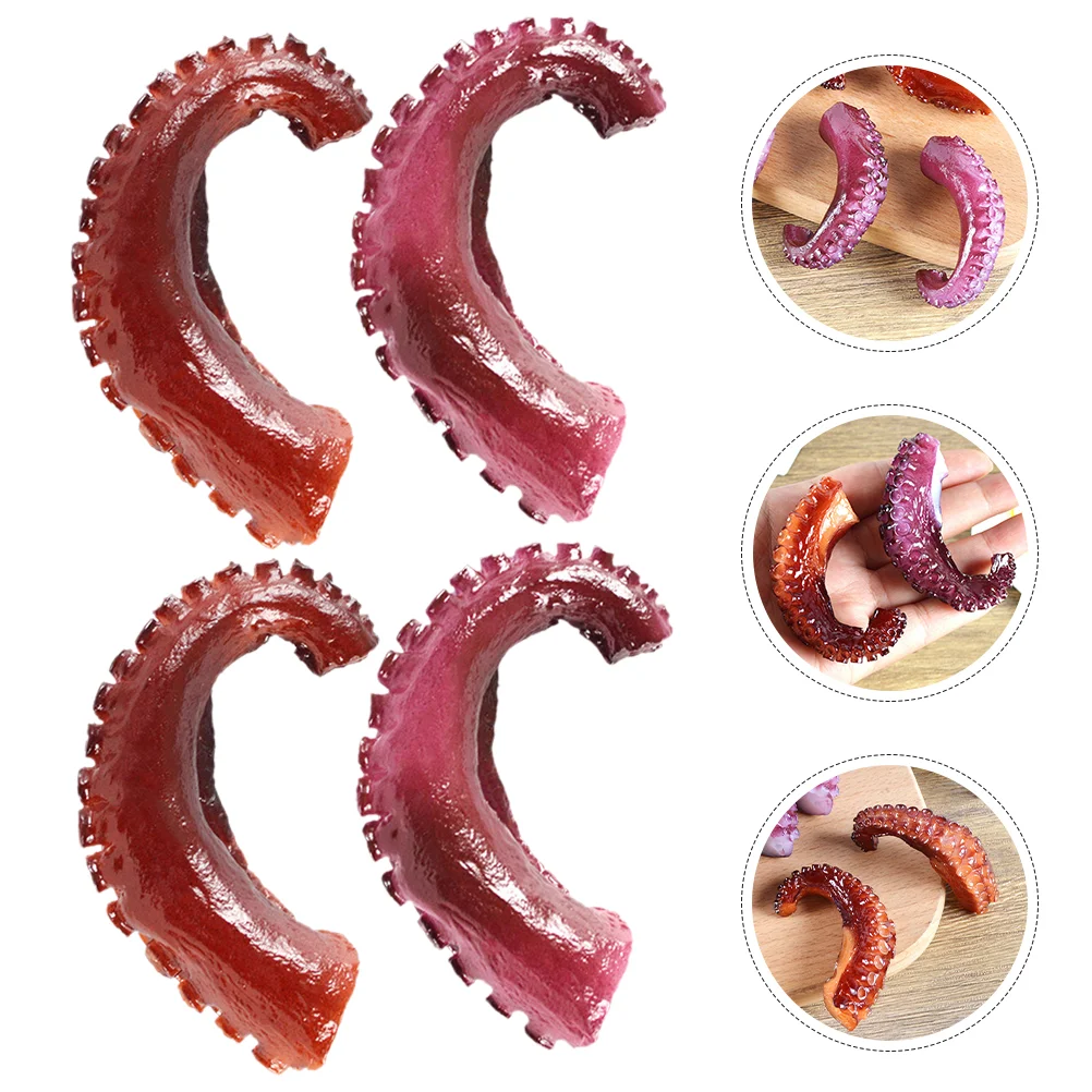 

6 Pcs Ocean Simulated Octopus Claw Squid Artificial Calamary Pvc Fake Decoration