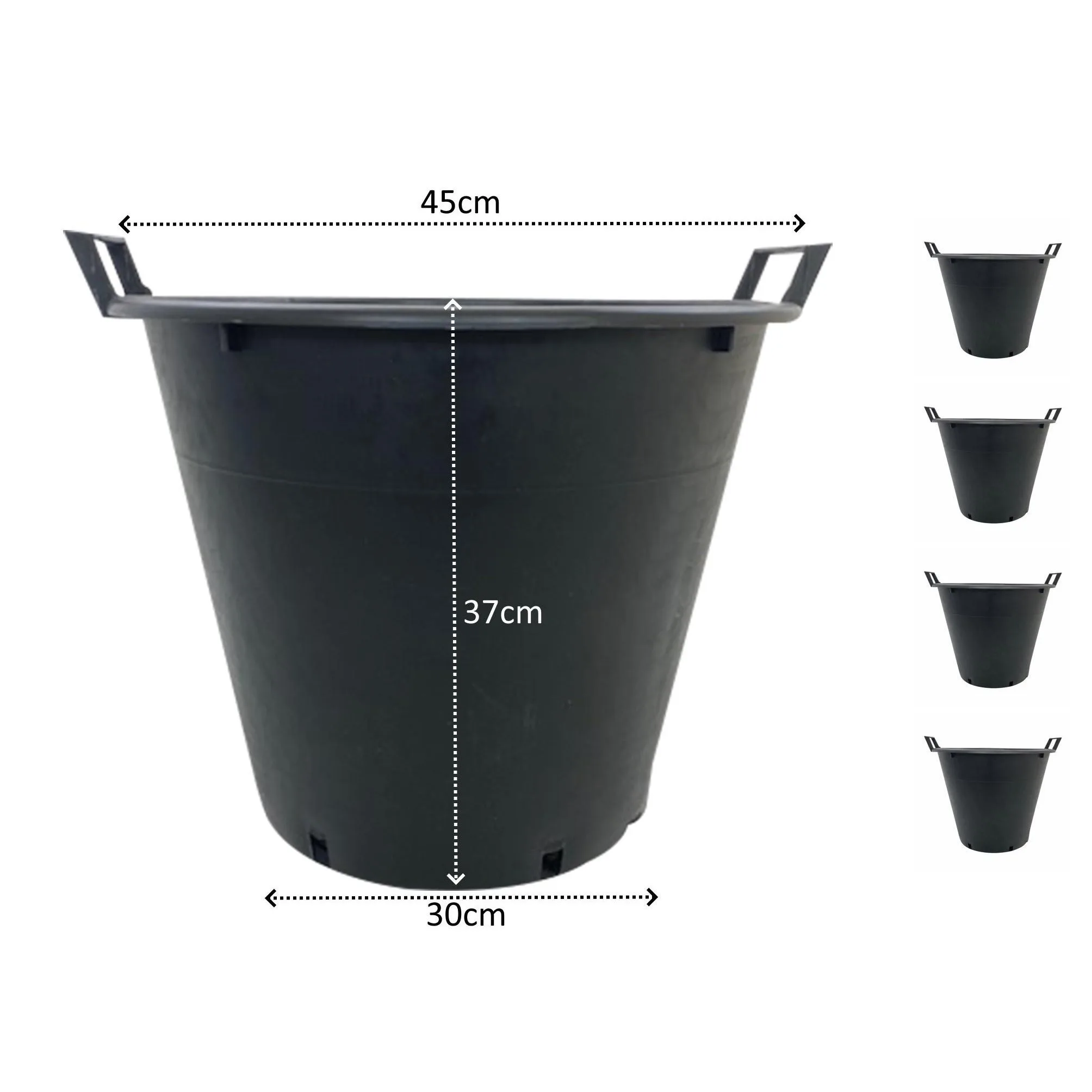 5 x Heavy Duty 35L Plant Pot Potato Container Bucket Plastic Large Outdoor Planter With Handles Vegetables & Trees
