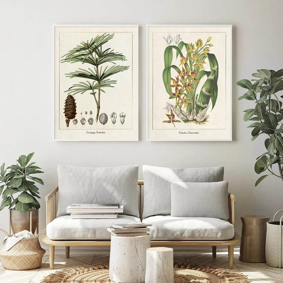 Modern Tropical Plants Leaves Wall Art Canvas Painting Prints