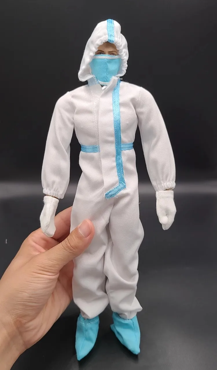 

1/6 Male Soldier Clothing Accessories Doctor Nurse Epidemic Prevention Jumpsuit Model Toy For 12'' Action Figure Body In Stock