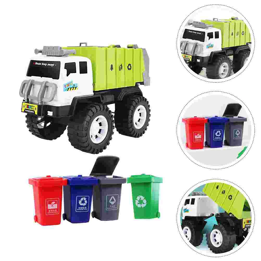 

Toy Car Can Trash Bag Garbage Truck Playset Rubbish Toys Early Educational Sorting Kid Gift Abs Child