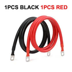 Durable Copper Battery Inverter Cable Set with Terminals - Stranded RV Cable for Solar Power Connection (Multiple Length Options) (Red Black 1Set)