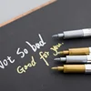 Metallic Marker Pen Waterproof Permanent Acrylic Gold Silver Color Pen Back to School Supplies Highlighter Marker DIY Painting 5