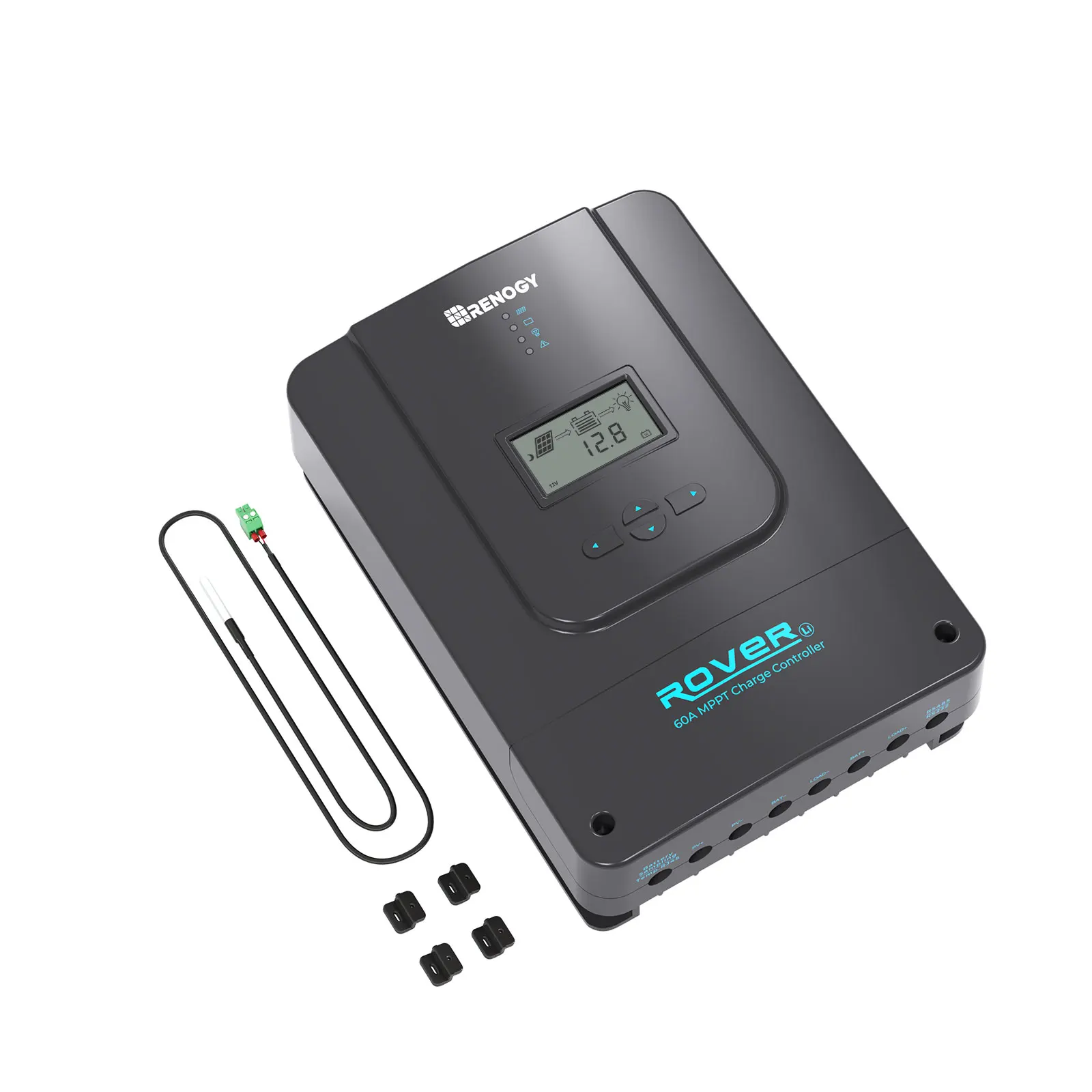 Renogy 60A MPPT 태양광 충전 컨트롤러, DC to DC 충전기, 자동 조정 가능한 파라미터, LCD 디스플레이, 12V, 24V, 36V, 48V