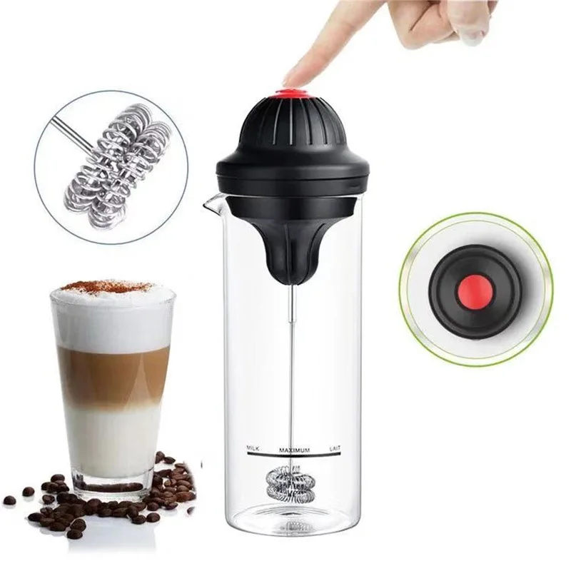 Compact Electric Milk Frother and Mixer for Coffee and Milkshakes