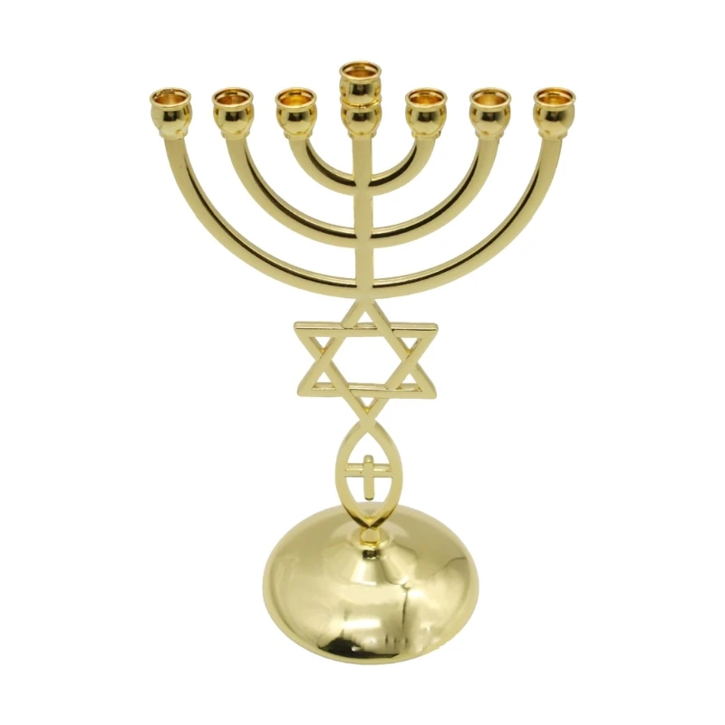 

Holder 7 Branch Candlestick Stand Table Centerpiece Desktop Ornament 12 Tribes Menorah Jewish Jerusalem Temple