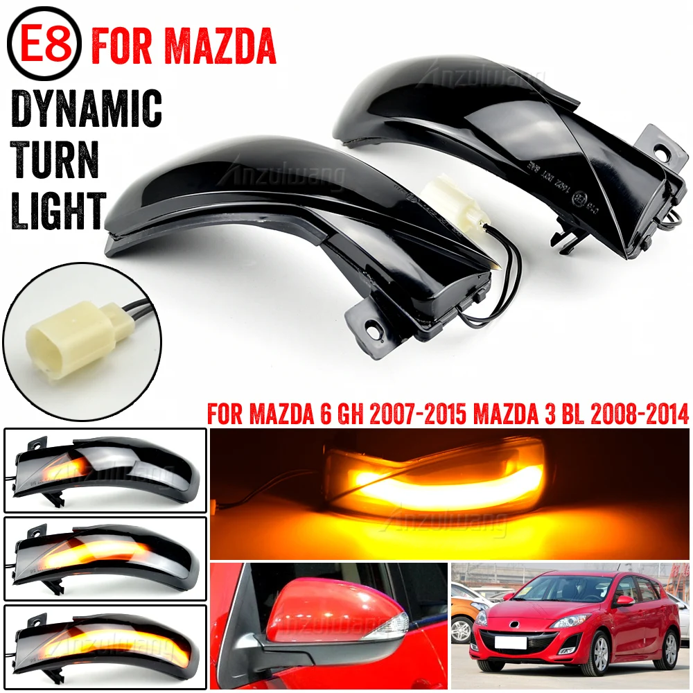 

LED Turn Signal Light For Mazda 3 BL For Mazda 6 GH Prefacelift Dynamic Side Mirror Flashing Indicator light Sequentially