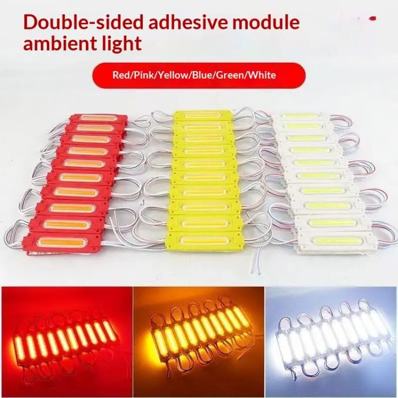 10개/세트 12V/24V 멀티컬러 LED 모듈 COB 조명 백라이트 샵 배너 방수 IP65 장 웜 화이트