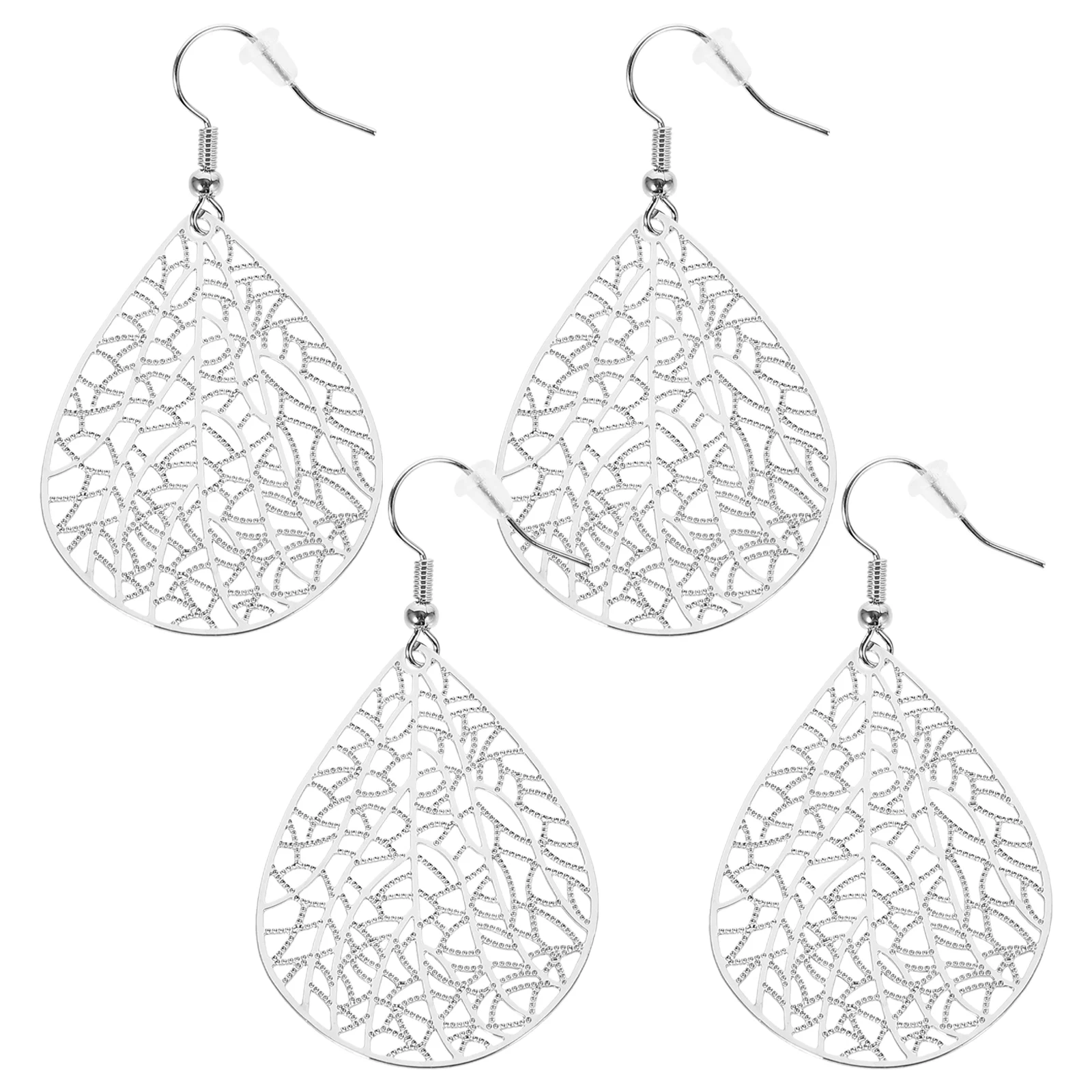 

2 Pairs Delicate Packaged Women's Gold Filled Earrings Decorations Copper Dangle