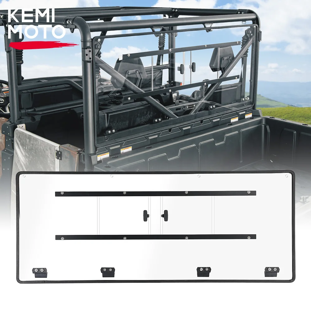 KEMIMOTO UTV Clear Rear Windshield w/ Slide Vented Window Compatible with CFMOTO UForce 1000 2019-2023 UForce 1000 XL 2022-2023 kemimoto clear pc rear window utv windshield compatible with can am maverick x3 x3 max 2 4 doors 2017 except xmr 715006387