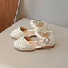 Children Party Flat Sandals Summer Rhinestone Pearl Sandals for Kids Girls Fashion Luxury Princess Causal Wedding Dress Shoes 1