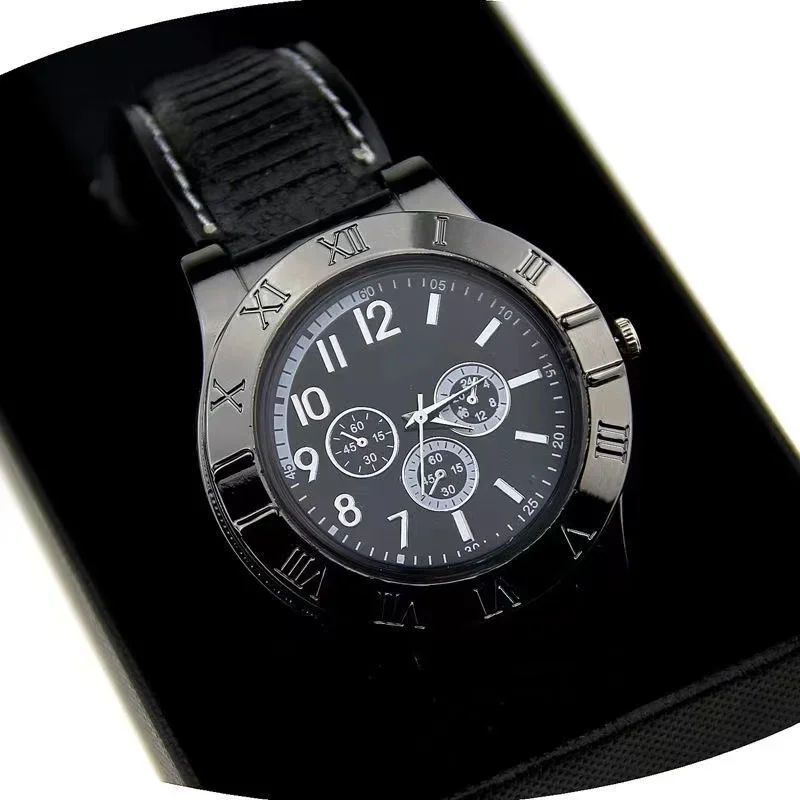 2023 Man Watch  USB Charge Windproof Electronic Flameless Lighter Watches Men's Quartz Watches erkek kol saat horloge heren 5