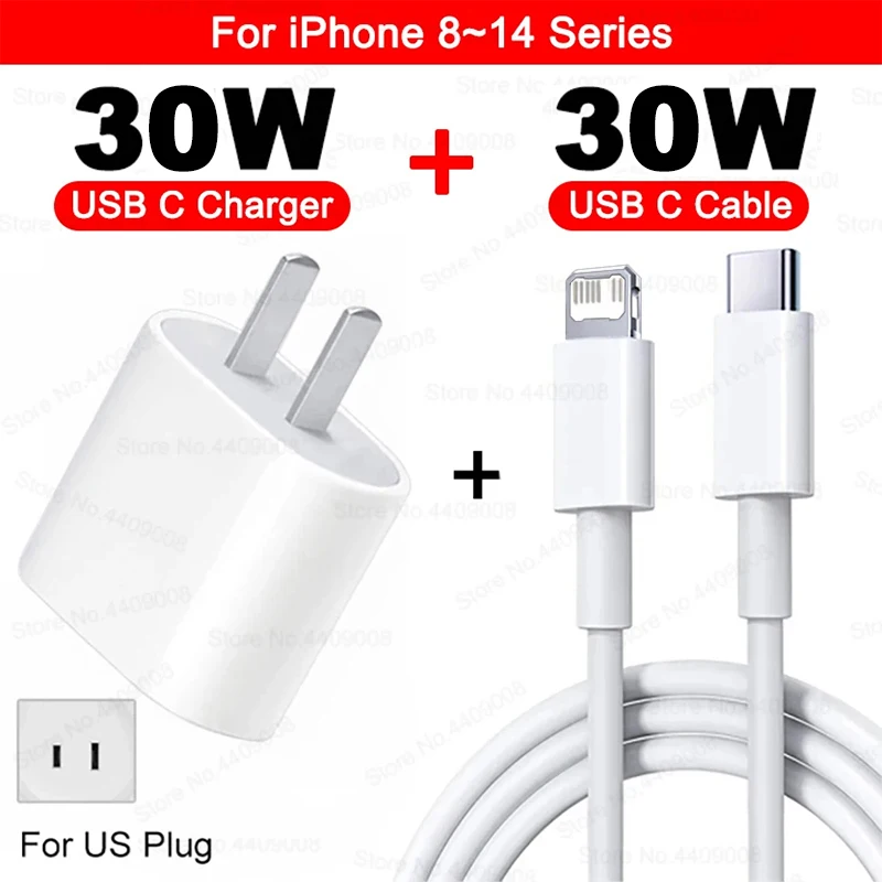 ตัวเลือกสินค้า อะแดปเตอร์ชาร์จ PD 30W สำหรับ iPhone 13/14/15/16 Pro Max และอื่นๆ