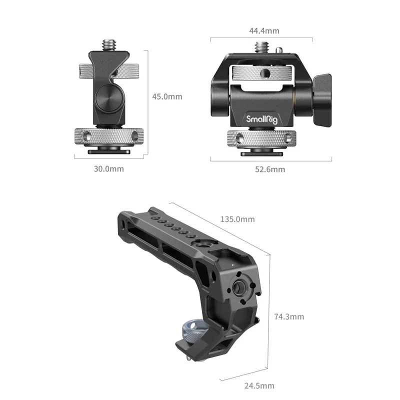 SmallRig 5322 Top Handle with Monitor Support Kit Compatible with Cold Shoe For