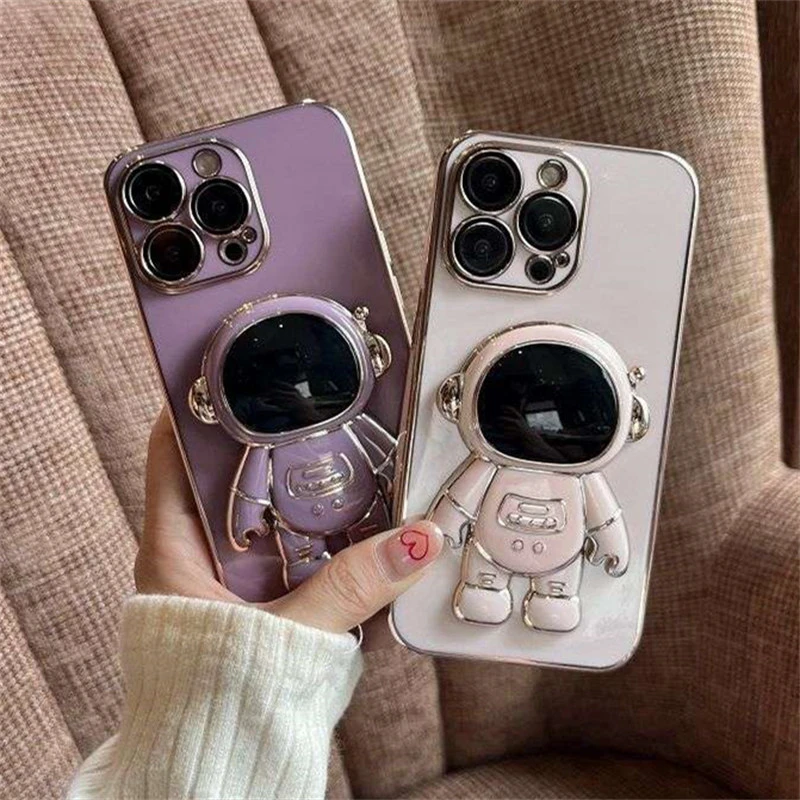 galaxy s22+ clear case New Glitter Astronaut Case for Samsung Galaxy S22 S21 S20 FE Note10 S10 Plus Note 20 Ultra 10 Lite Soft Stand Holder Phone Cover classic galaxy s22+ case
