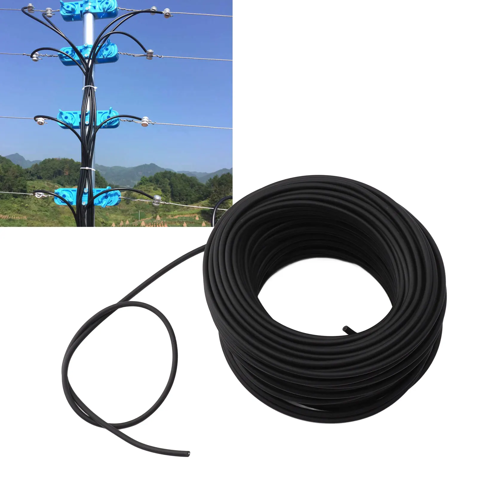 Electronic Fence High Voltage Wire High Voltage Insulated Cable Silicone Insulated Sleeve Multi Strand 7  Wires for Garden