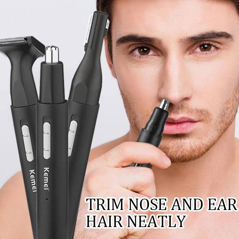 Kemei 6668 All In One Pen Nose Hair Trimmer For Men Women Electric Beard Trimmer Facial Body Eyebrow Ear Neckline Bikini Lines