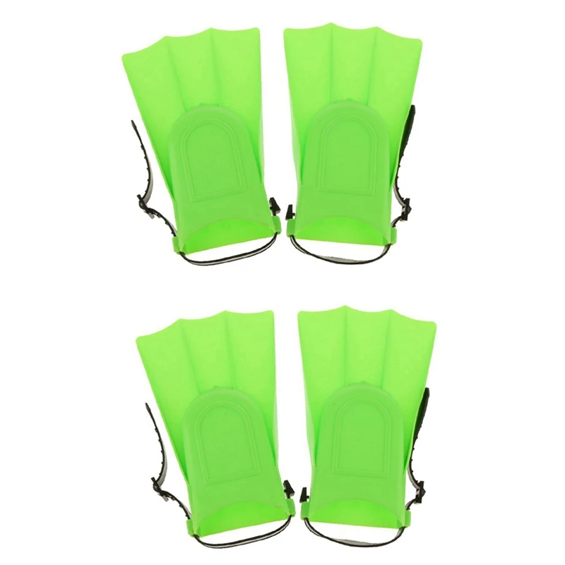 

4X Kids Adults Adjustable Fins Swimming Diving Swimming Fins - Green, S: 25-30