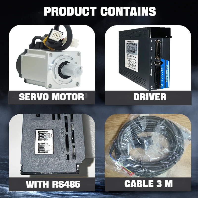 서보 모터 드라이브 키트, 750W 1000W AC 서보 모터, 3000rpm 80 플랜지 드라이버, 17 비트 마그네틱 인코더, 3m 인코더 케이블 CNC