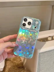 Holographic Star Sparkle Iridescent Laser Shockproof Phone Case - iPhone 15 (1)