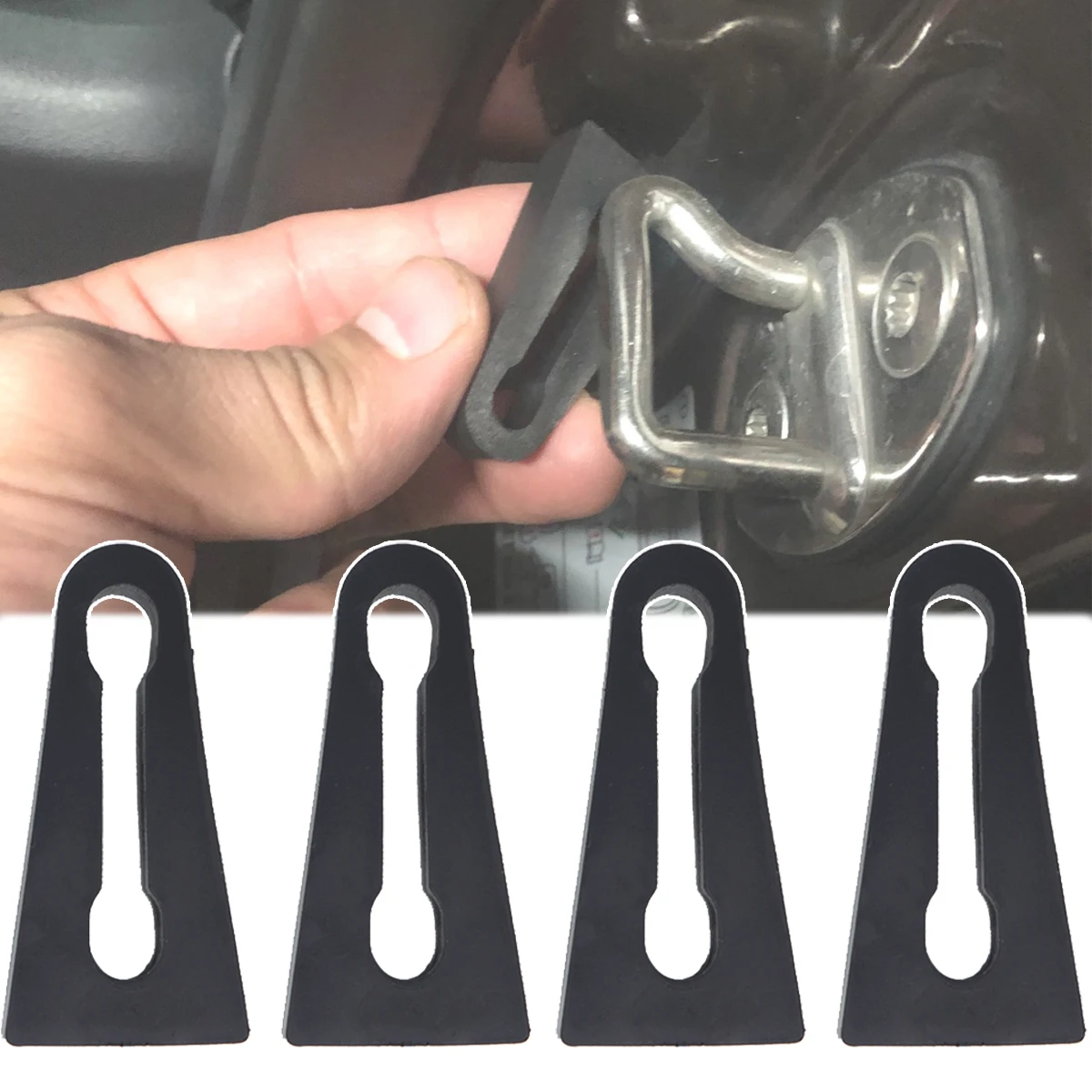 Shock Absorber Rubber 4PCS For VW Audi Skoda Seat Car Door Lock er Damping Seal Pad Deadener Quiet Replacement Accessories