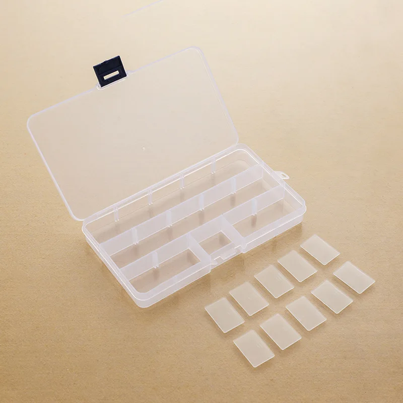 15 Grids Combined Transparent Desktop Organizer Pencil Box Plastic Desk Storage Box Classification School Office Stationery