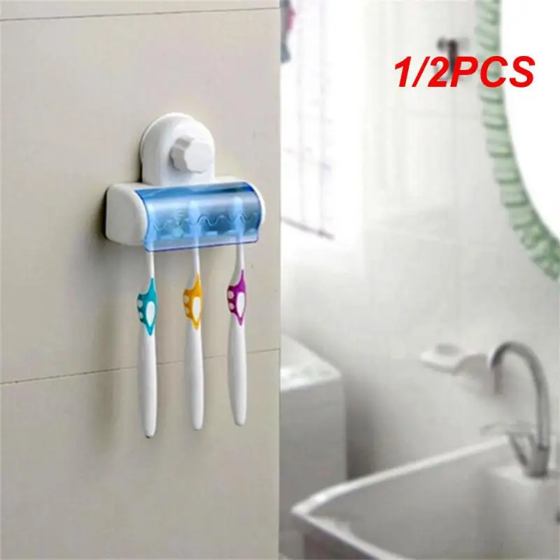 

1/2PCS Punch-free Toothbrush Holder Wall-absorbing Toothbrush Storage Rack Suction Cup Tooth Brush Holder Hooks Bathroom