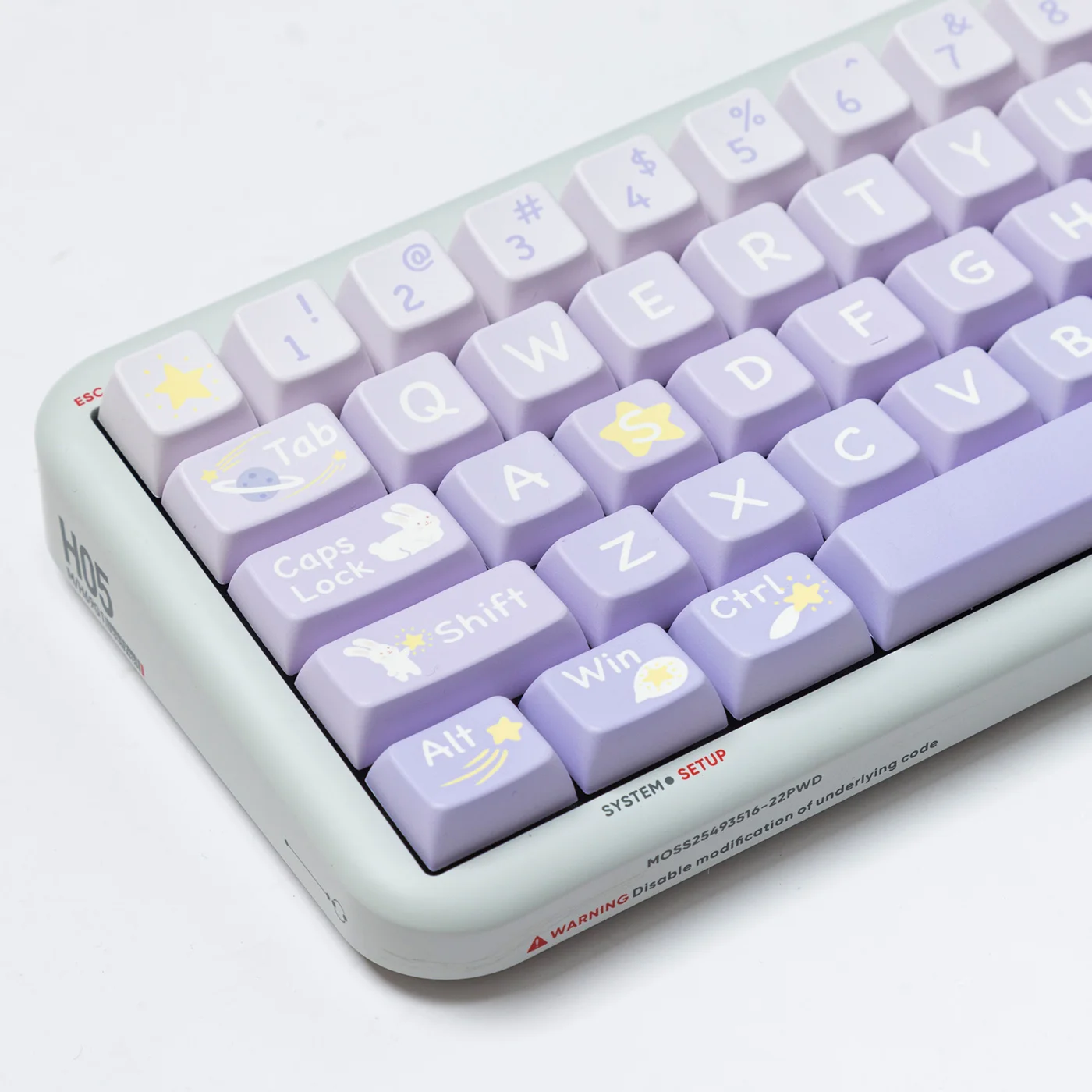 

139 Keys Purple Star Rabbit Gradient Keycaps MDA Profile PBT Dye Sublimation Mechanical Keyboard Keycap For MX Switch ISO Enter