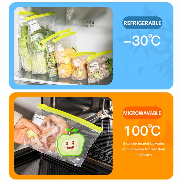 Újrafelhasználható Cipzáras Zacskó Élelmiszer -Minőségű Átlátszó Tároló Táska Cipzárral Tömítő Műanyag Konténer Utazási Kemping Konyha - Image 5