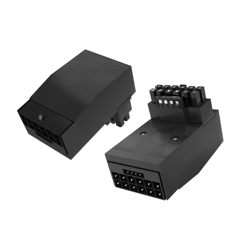 Adaptador de Alimentação para Placa Gráfica 12v Conector 4pin 90 Graus Atx 3.0 16pin Macho para Fêmea 600w 5.0