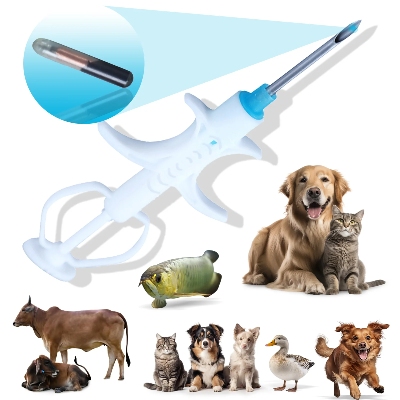 500pcs ISO FDX-B cat dog microchip animal syringe ID