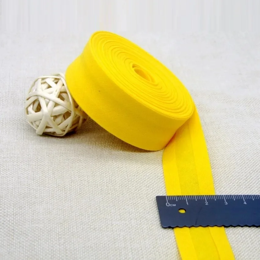 Premium Cotton Folded Bias Tape - 25mm Fabric Binding for Sewing Projects (5 Meters)