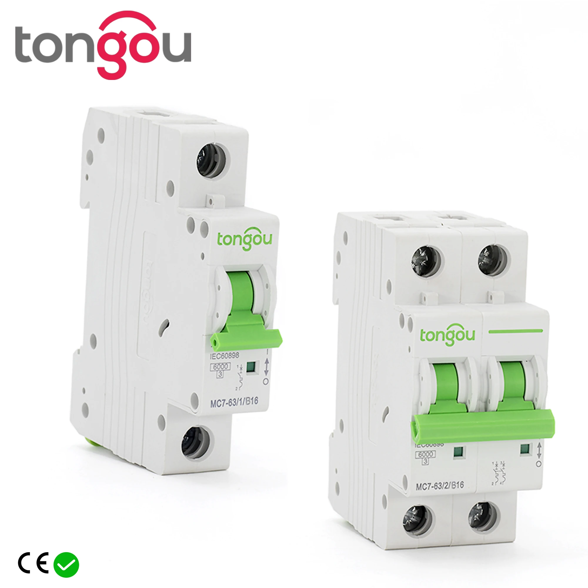 Circuit Breaker Curve B 1P-63A 6KA 110V/220V/400V 50/60HZ Type B MCB TOMC7-63
