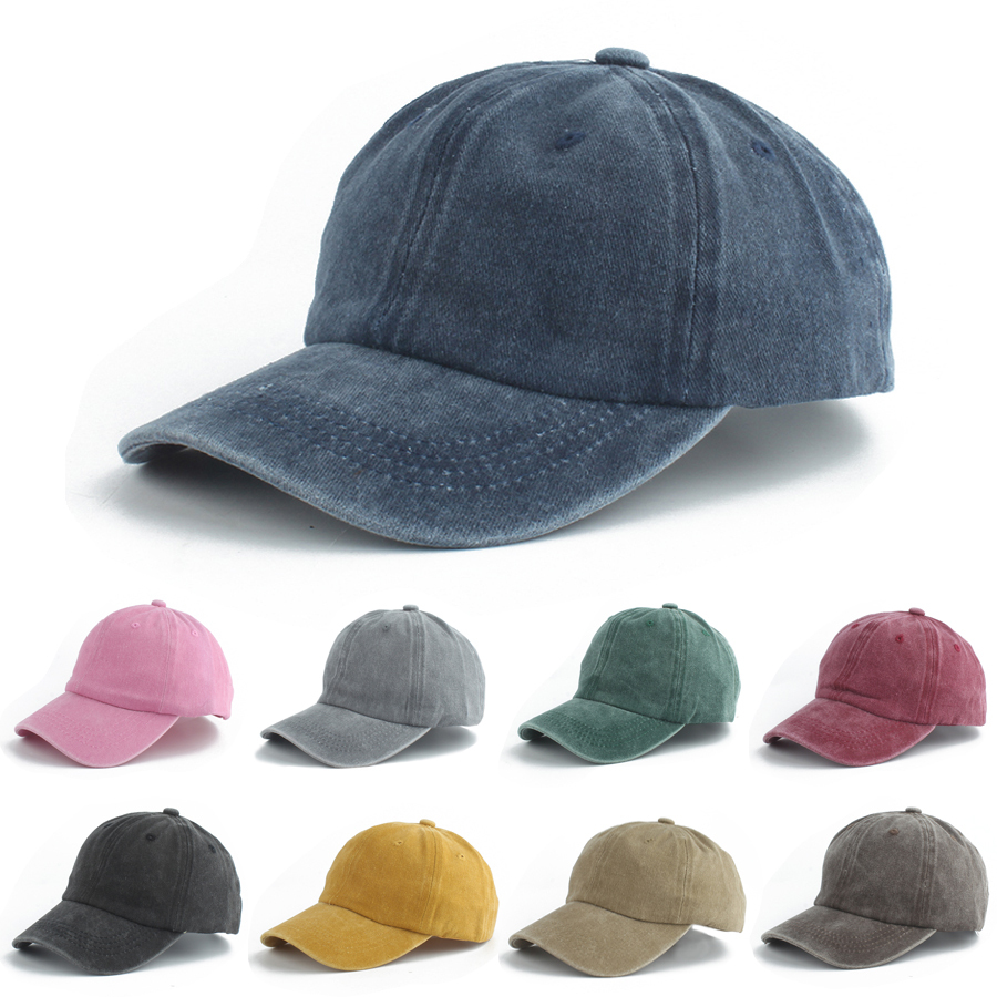 Parents-child Summer Washed Denim Baseball Cap kids Boys Girls Baby Vintage Soild Color Sun Hat Outdoor Snapback Caps