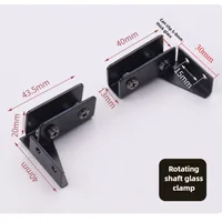 2 ชิ้น Non - perforated กระจกประตูบานพับตู้กระจกตู้บานพับด้านข้างสแตนเลสเฟอร์นิเจอร์ฮาร์ดแวร์บานพับ 5