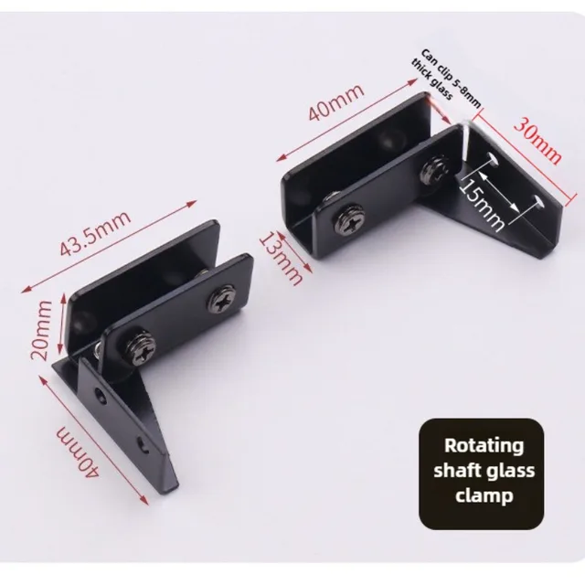2 ชิ้น Non - perforated กระจกประตูบานพับตู้กระจกตู้บานพับด้านข้างสแตนเลสเฟอร์นิเจอร์ฮาร์ดแวร์บานพับ 5