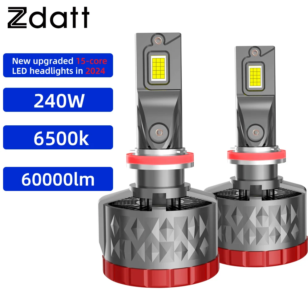 

Zdatt h7led H1 светодиодные лампы для фар 6000K HB3 HB4 9005 9006 H7 H4 H11 Canbus светодиодные лампы для автомобиля сверхвысокий 240 Вт лм 12 В