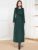 New Women Long Woolen Coat Autumn Winter Elegant Fashion Suit Collar Slim Wool Blends Overcoat Simplicity Dark Green Woolen Coat #4