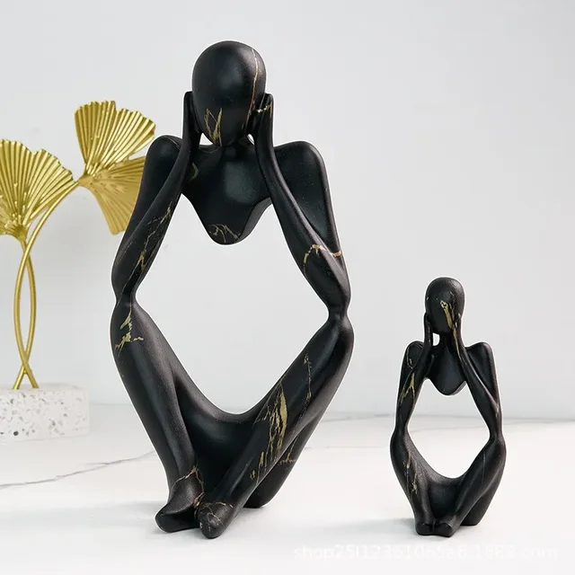 Sculpture abstraite en résine de graffiti coloré, artisanat fait à la main, figurine de penseur, statue, décoration d'intérieur, ornements de bureau de bureau 4