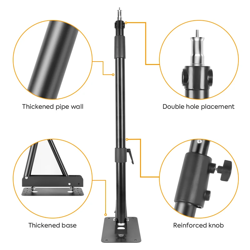 53.9inch Wall Mount Aluminium Extendable Boom Arm Light Bracket Professional Support For Photography Lights Saving Space Stand